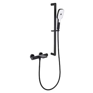 Thermostatic 2-Spray Tub and Shower Faucet with 3 Setting Hand Shower in Matte Black (Valve Included)