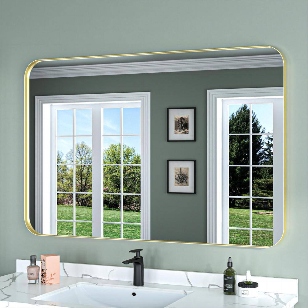 TOOLKISS 48 In. W X 32 In. H Rectangular Aluminum Framed Wall Bathroom ...