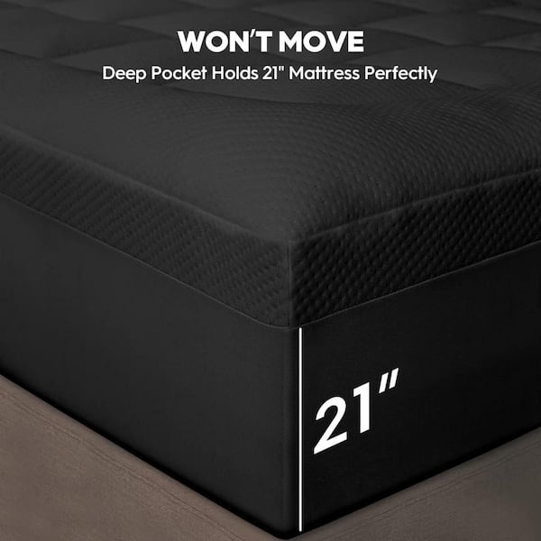 Queen Medium Comfort 3 in. Memory Foam Bed-in-a-Box Mattress, 2 in. Cooling Gel Memory Foam Black