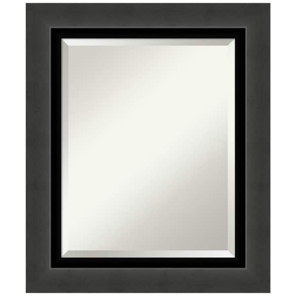 Amanti Art Medium Rectangle Tuxedo Black Beveled Glass Modern Mirror (25.5 in. H x 21.5 in. W)