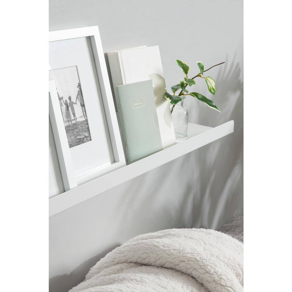 White 39" Modern Metal Floating Wall Shelf
