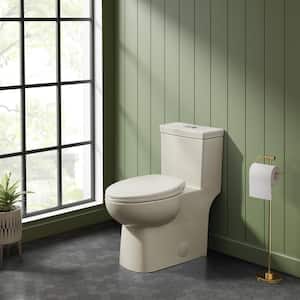 Classe 1-Piece 1.1/1.6 GPF Dual Flush Elongated Toilet in Bisque Seat Included