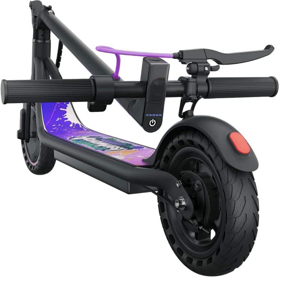 Numhew 2-Wheel Foldable Electric Scooter in Purple-Black, with APP