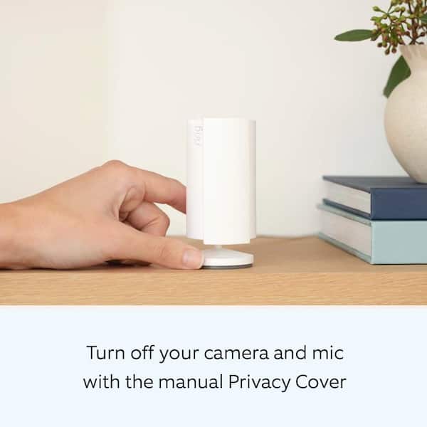 Ring Indoor Cam (2nd Gen) - Plug-In Smart Security Wifi Video Camera, with Included Privacy Cover, Night Vision, White