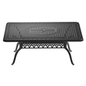 68.90 in. (L) x 37.40 in. (W) Black Rectangle Cast Aluminum Outdoor Dining Table