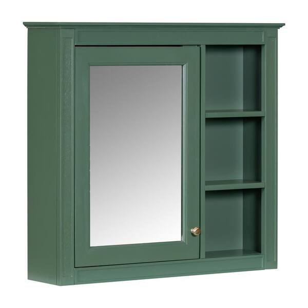 Unbranded 30 in. W x 28 in. H Rectangular MDF Medicine Cabinet with Mirror