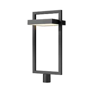 Luttrel 1-Light 30.5 in. Black Aluminum Hardwired Outdoor Post Light with Round Standard Fitter with Integrated LED