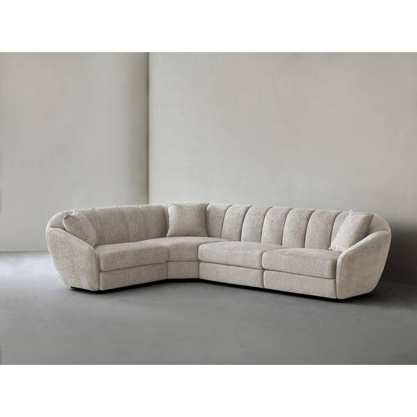 Lesly Modern 127 in. Wide Slope Arm Chenille Fabric L-Shaped