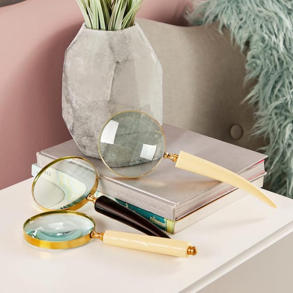 CosmoLiving by Cosmopolitan Black Metal Eclectic Magnifying Glass (Set of 3)