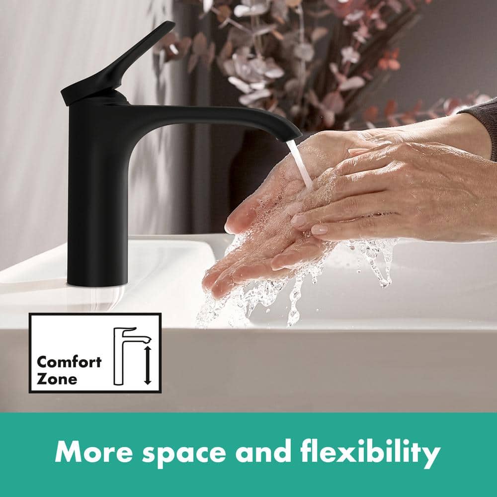 Matte Black Modern Widespread Brass Faucet with Pop-Up Drain