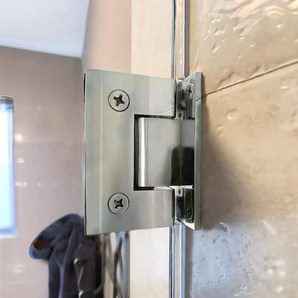 Shower Door Hinge in Heavy Duty Short Back Plate with Chrome Finish Pack of  1