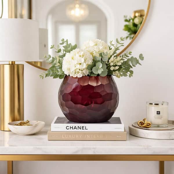 Purple 5 in. Bud Cutting Cylinder Glass Vase