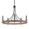 Home Decorators Collection Woodbrier 5-Light Black and Medium Tone Wood ...