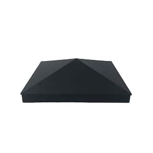 5 in. x 5 in. Black Aluminum Ornamental Pyramid Post Cap