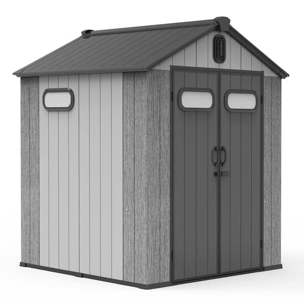Resin Plastic 14 ft. W x 8 ft. D Outdoor Storage Shed with Double Doors, (32.4 sq. ft.)