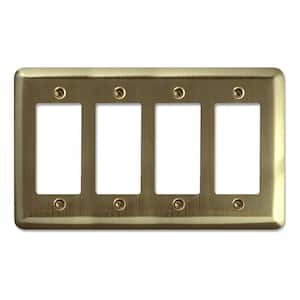 Brass 4-Gang Decorator/Rocker Wall Plate (1-Pack)