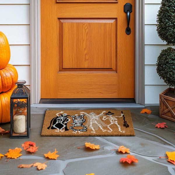 Skeleton Costumes 18 in. x 30 in. Halloween Coir Outdoor Mat