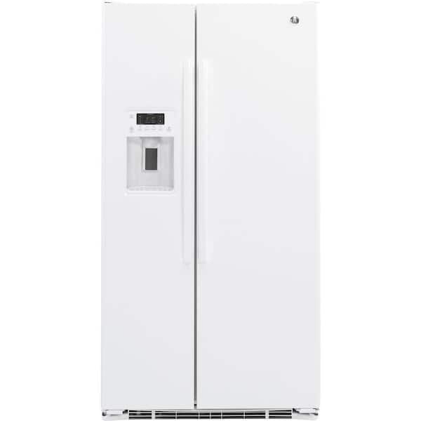 GE 21.9 cu. ft. Side by Side Refrigerator in White, Counter Depth