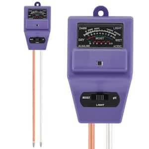 Worm Nerd 8 in. Purple 3-in-1 Meter for Measuring Moisture, Light and pH in Compost and Garden Soil