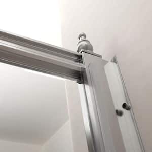 48 in. W x 72 in. H Single Sliding Semi Frameless Shower Door/Enclosure in Nickel with Clear Glass