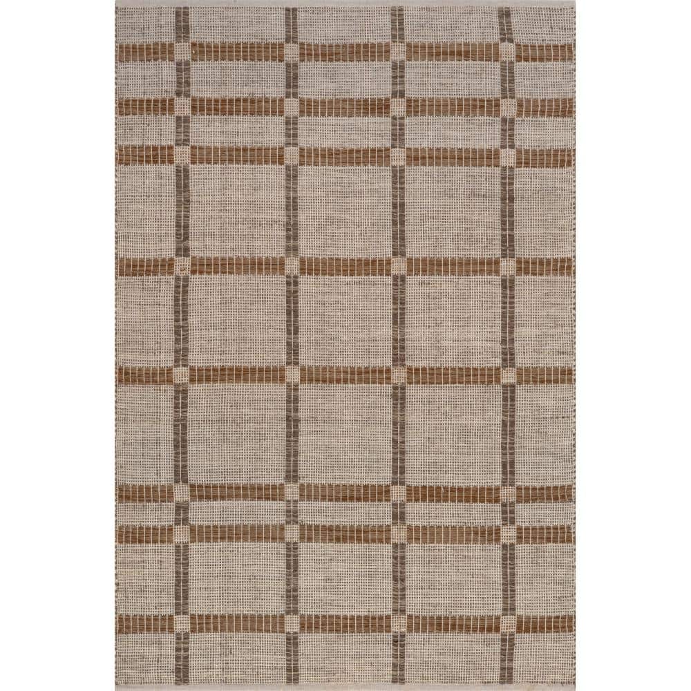 Annie Plaid Wool and Cotton Beige 10 ft. x 14 ft. Indoor/Outdoor Patio Area Rug price history on PriceWatchPro