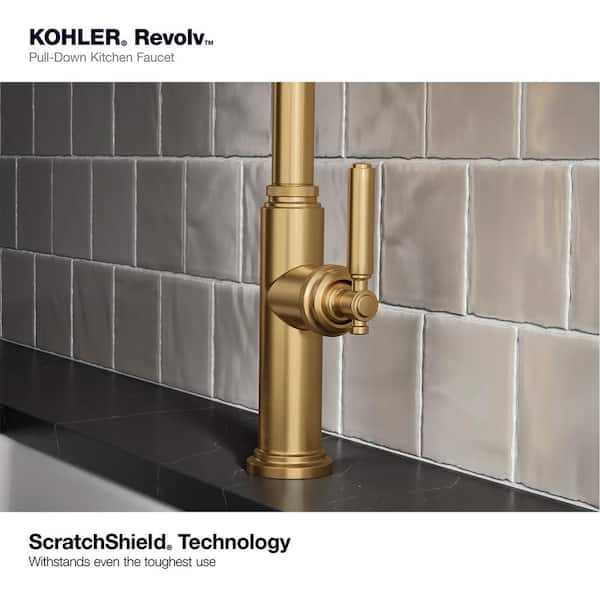 KOHLER Revolv Single Handle Pull Down Sprayer Kitchen Faucet in Vibrant Stainless