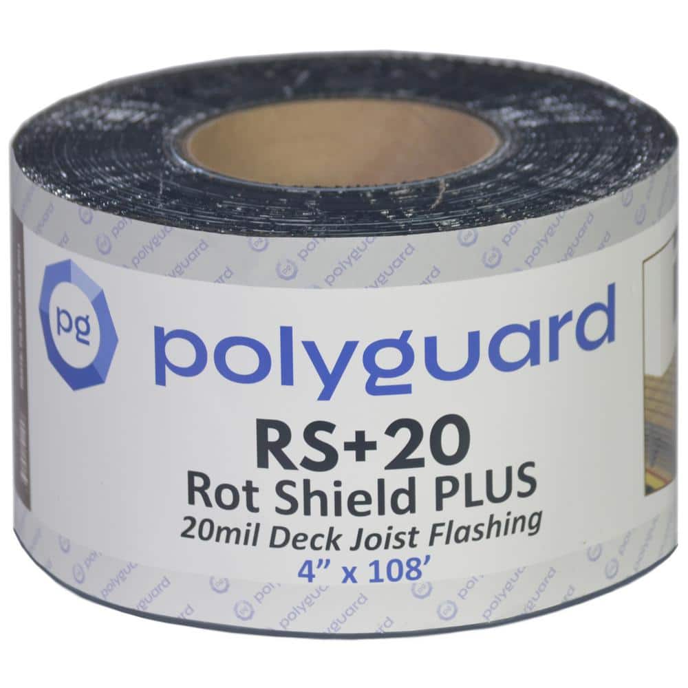Poly Guard Rot Shield Plus Self-Adhesive Joist and Deck Flashing Tape, 20 Mil. x 4 in. x 108 ft.