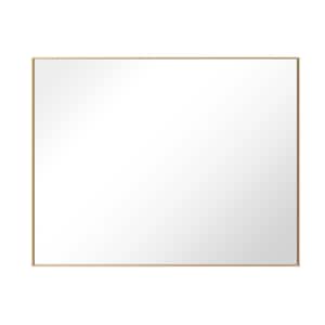 40 in. W x 30 in. H Modern Medium Rectangular Aluminum Framed Wall Mounted Bathroom Vanity Mirror in Gold