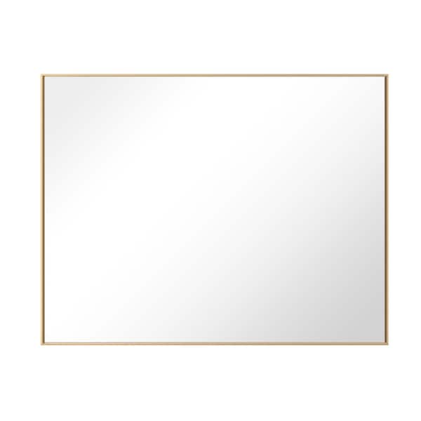 GETLEDEL 40 in. W x 30 in. H Modern Medium Rectangular Aluminum Framed Wall Mounted Bathroom Vanity Mirror in Gold
