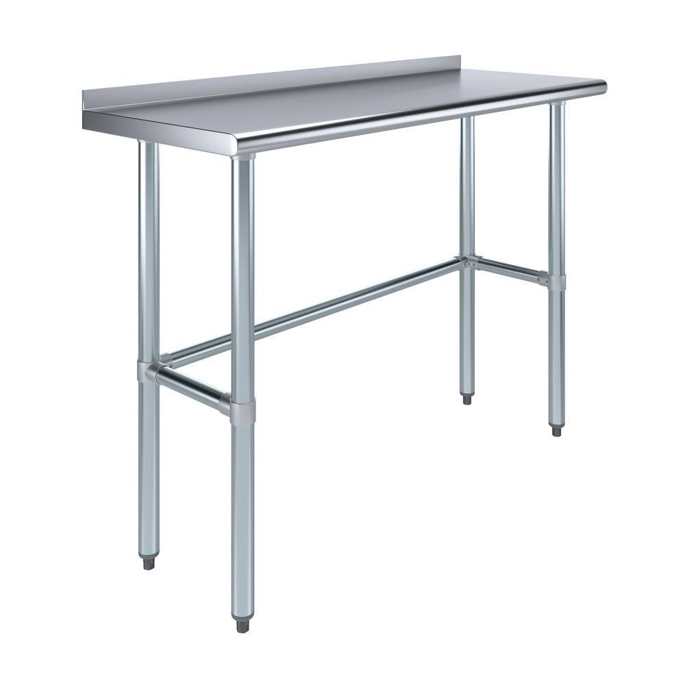 AMGOOD Stainless Steel 18 in. x 48 in. Open Base Kitchen Prep Table ...