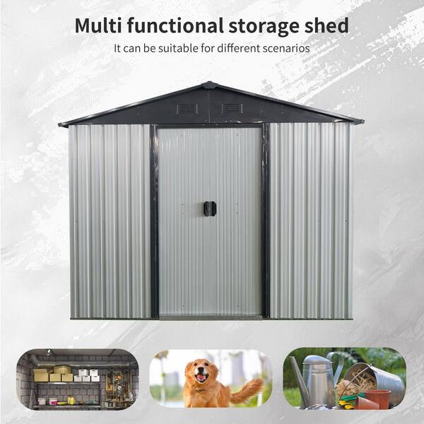 Storhaus 8 ft. W x 4 ft. D Outdoor Metal Storage Shed with Window