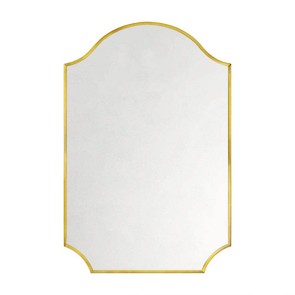 24 in. W x 36 in. H Arched Stainless Steel Framed Bathroom Vanity Mirror in Brushed Gold price history on PriceWatchPro