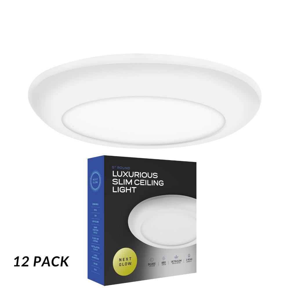 NEXT GLOW Ultra Slim Luxurious edge-lit 5 in. Ceiling Light Easy