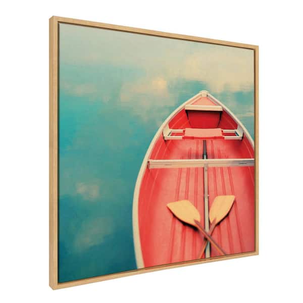 Kate and Laurel Sylvie Floating on a Cloud Framed Canvas by Alicia Bock Set of 1 Travel Art Print 30.00 in. x 30.00 in.