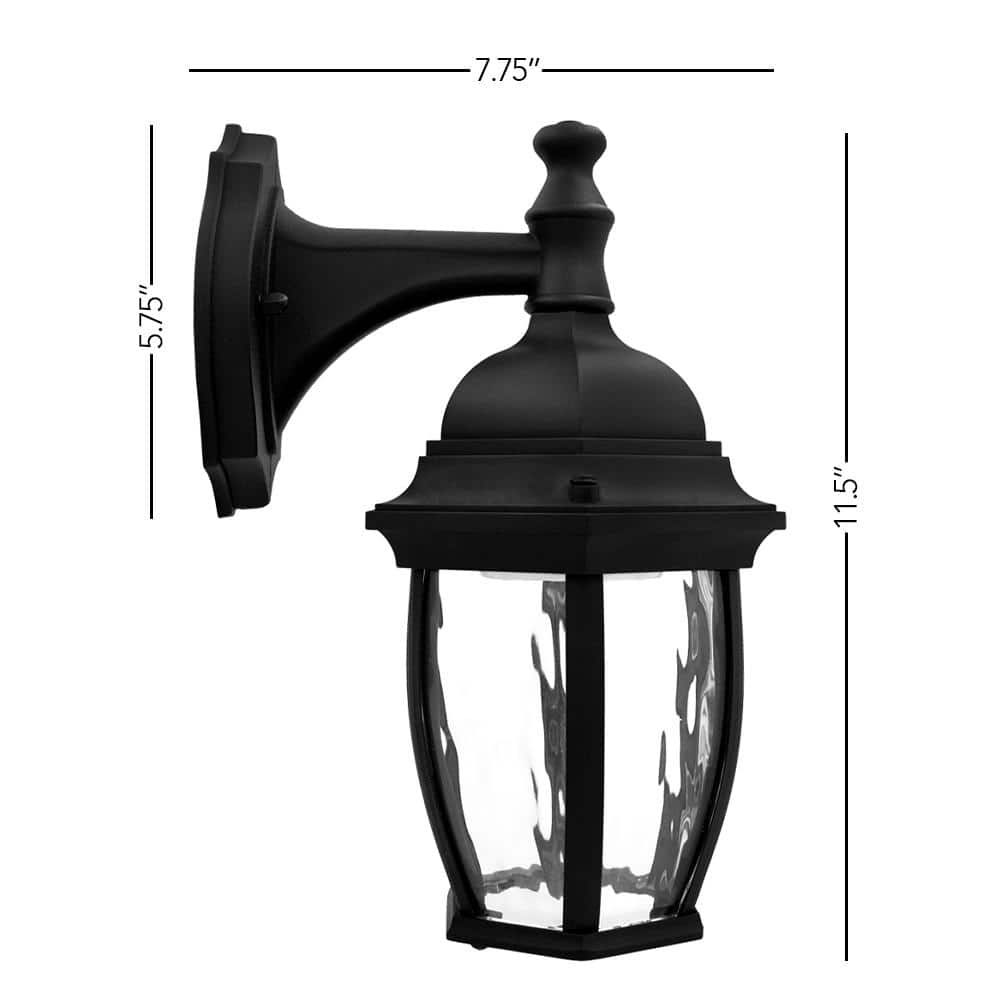 Black Matte Smart WiFi Outdoor Wall Sconce with Clear Glass
