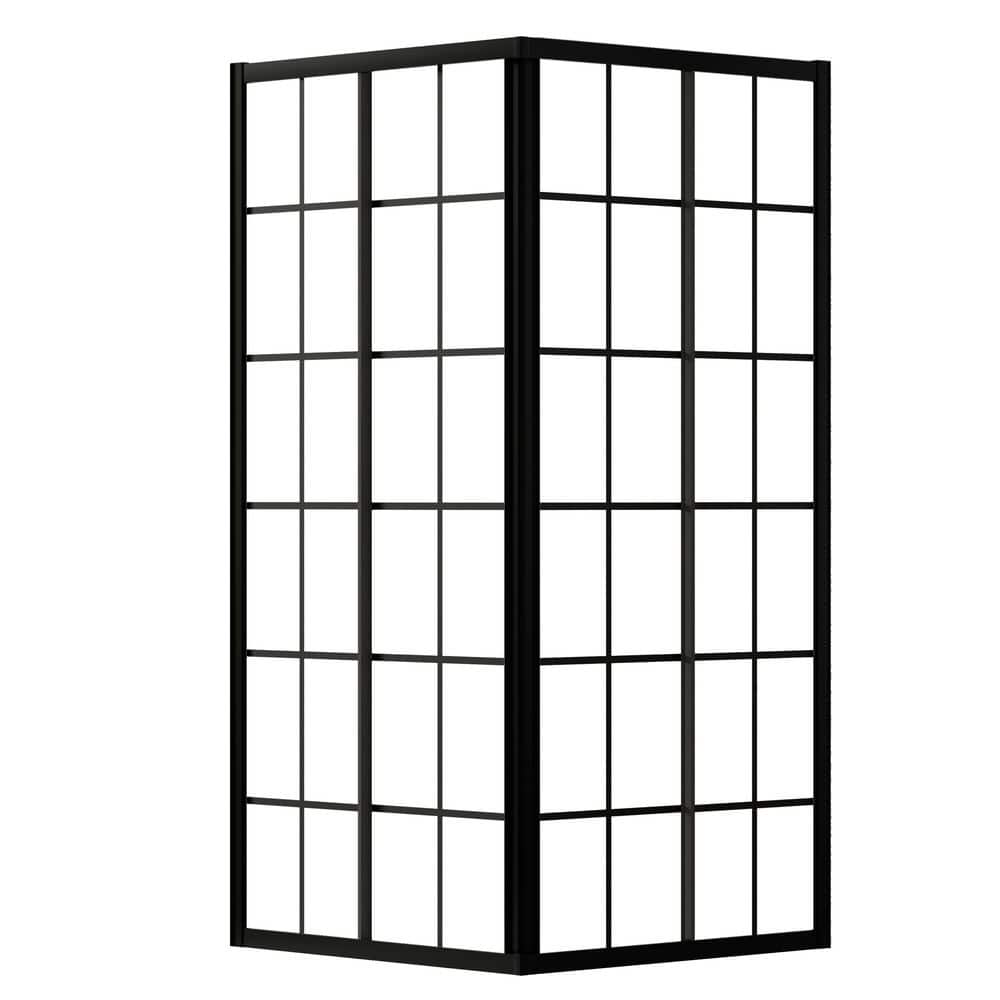 36 in. D x 36 in. W x 72 in. H Double Sliding Framed Corner Shower Enclosure in Matte Black with 1/4 in. Clear Glass price history on PriceWatchPro