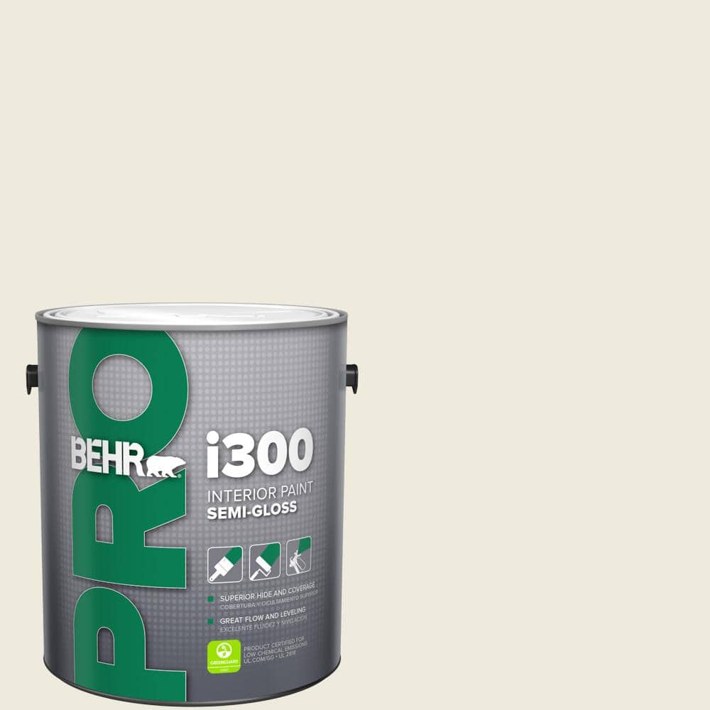 BEHR PRO 1 Gal. #W-B-710 Almond Cream Semi-Gloss Interior Paint PR37001 ...