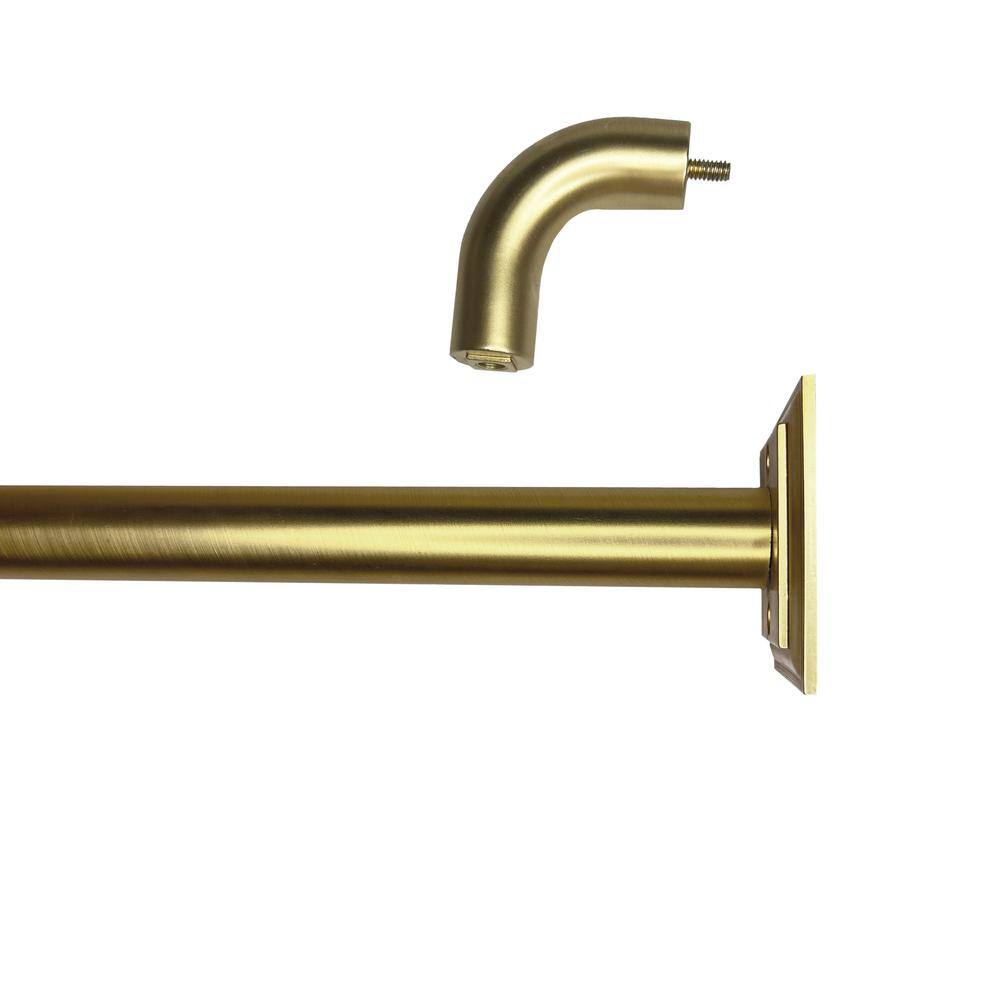 Versailles Adjustable Gold Steel Curtain Rod Set with Finial, 28"-48"
