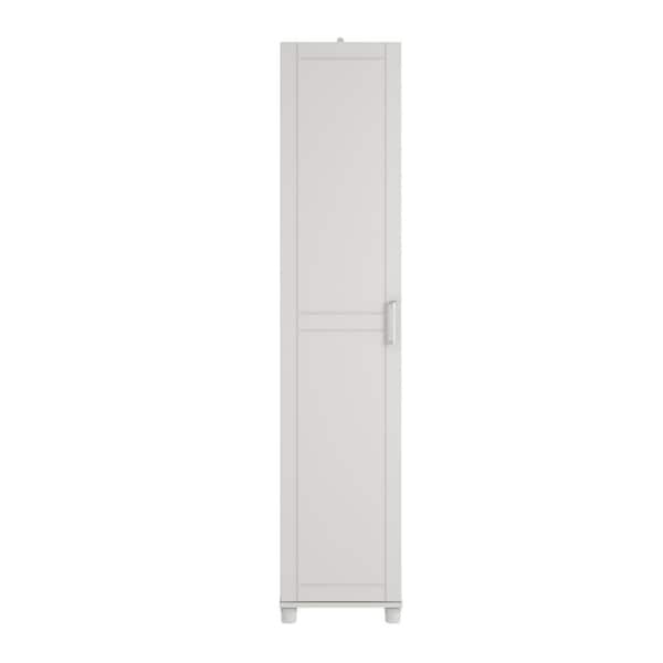 SystemBuild Evolution Kai Wood Freestanding Garage Cabinet in White (16 in. W x 74 in. H x 15 in. D)