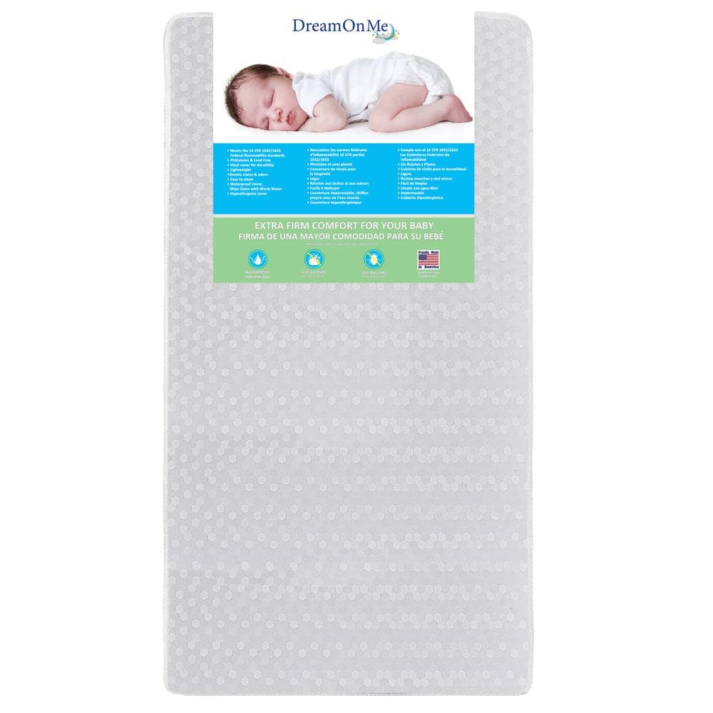 Dream On Me Ace 2 in 1 White Firm Fiber Crib and Toddler Bed