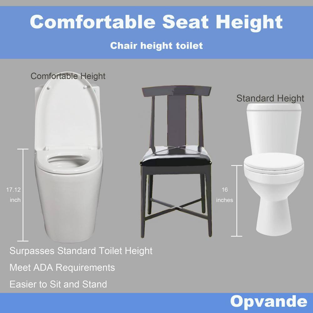 Glossy White Ceramic Dual Flush Elongated One-Piece Toilet