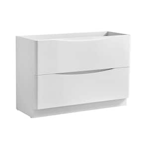 Tuscany 48 in. Modern Double Bath Vanity Cabinet Only in Glossy White