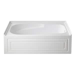 Oriel 60 in. Acrylic Right Drain Rectangular Apron Front Bathtub in White