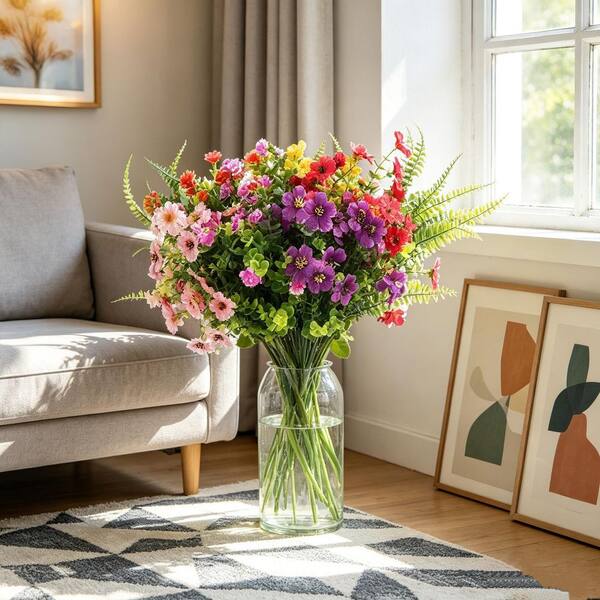 13.8 in. Multi-Colored Indoor/Outdoor Artificial Flower,60 Bundles