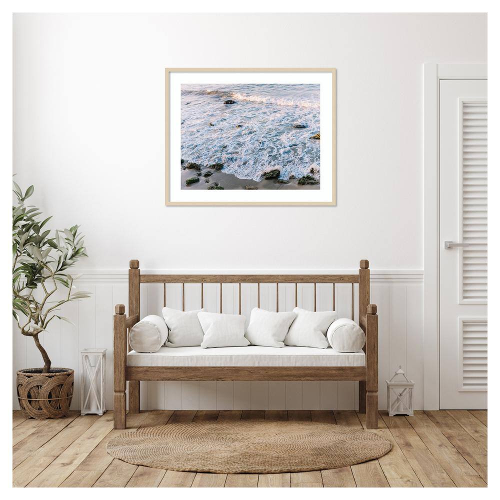 Low Tide Ocean Waves 41"x33" Wood Framed Wall Art Print