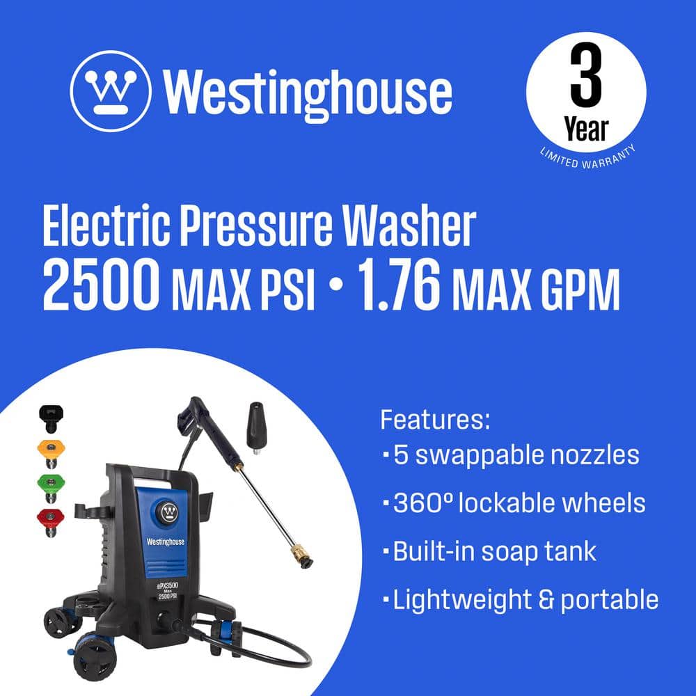 Westinghouse 2500 PSI Blue and Black Electric Pressure Washer
