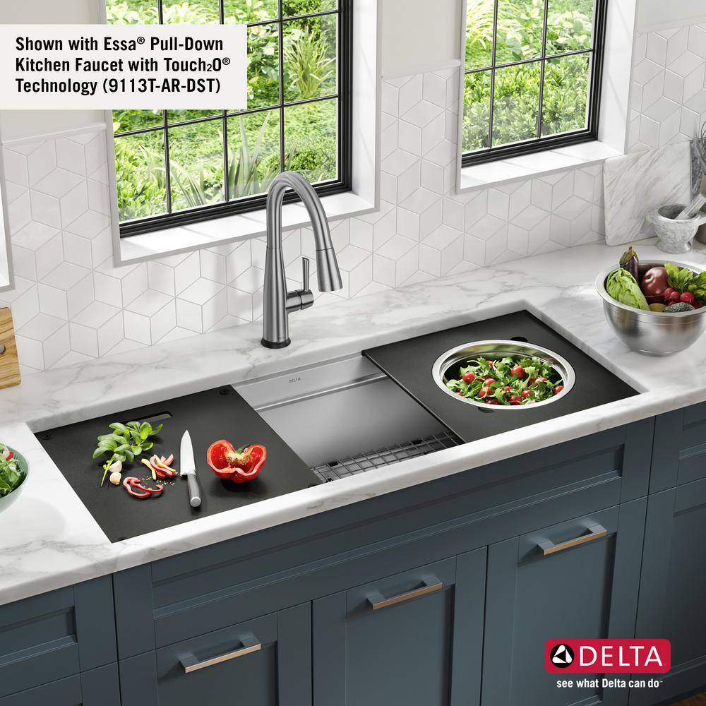 Delta Rivet 45" Stainless Steel Undermount Workstation Kitchen Sink