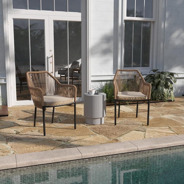 Brown aluminum deals patio chairs