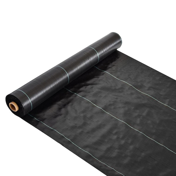 HOTEBIKE 3.5 oz. 3 ft. x 300 ft. Weed Barrier Landscape Fabric - Dual-Layer Heavy-Duty for Garden, Greenhouse - Easy Installation