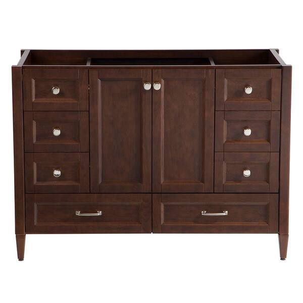 Home Decorators Collection Claxby 48 in. W x 34 in H x 22 in. D Bath Vanity Cabinet Only in Cognac